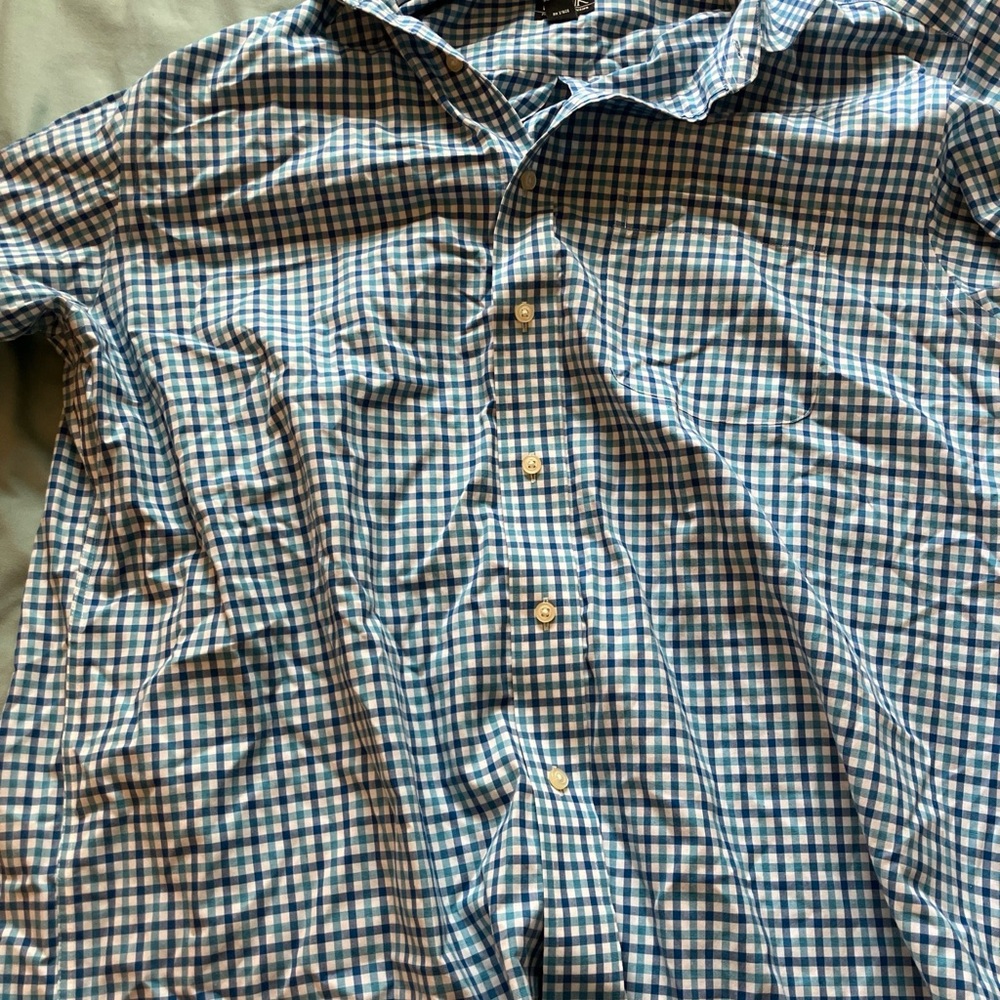 Jos. A. Bank Blue and White Casual Button Down Shirt